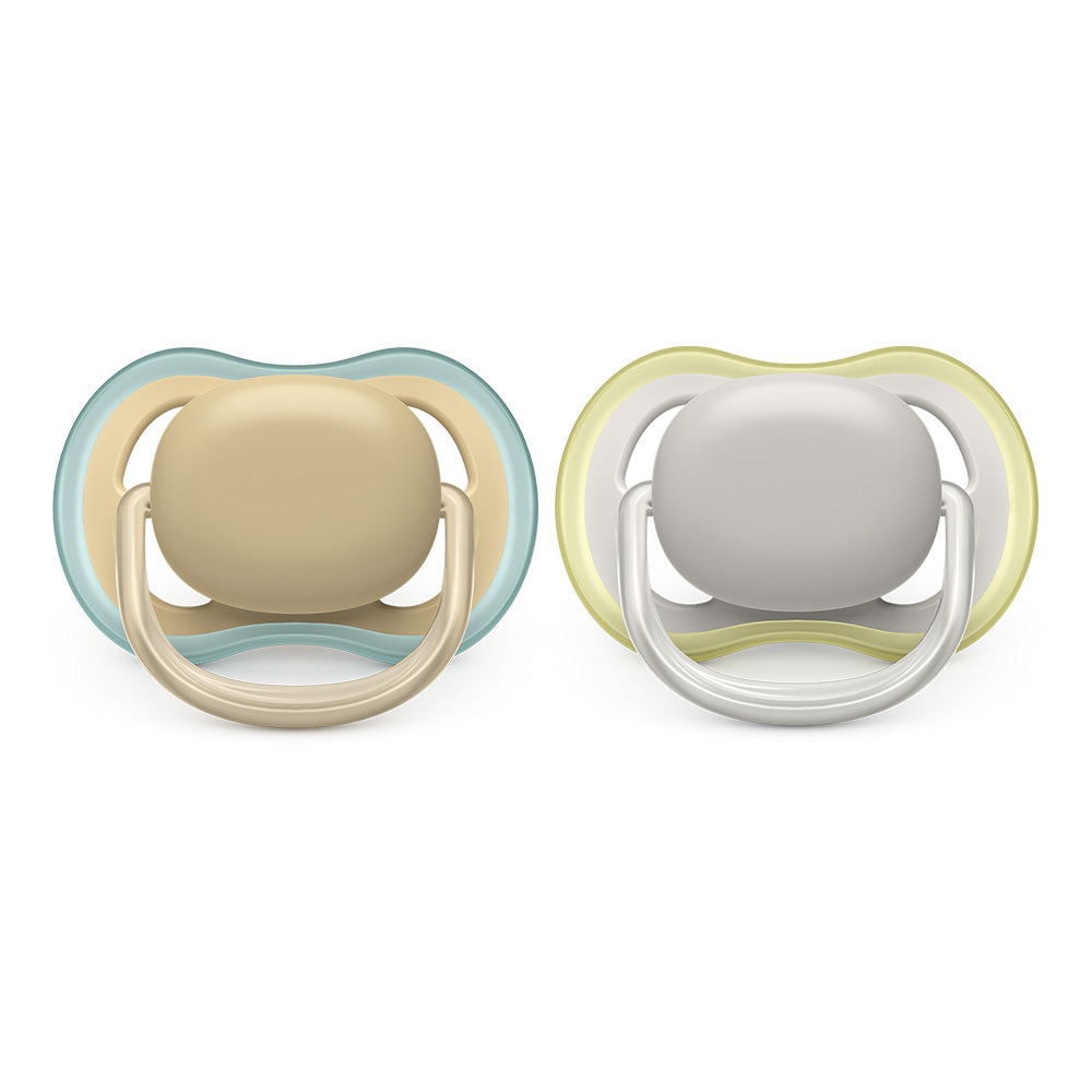 2 бр. ортодонтични залъгалки Philips AVENT SCF085/15 Ultra Air 0м+ с кутия за стерилизиране