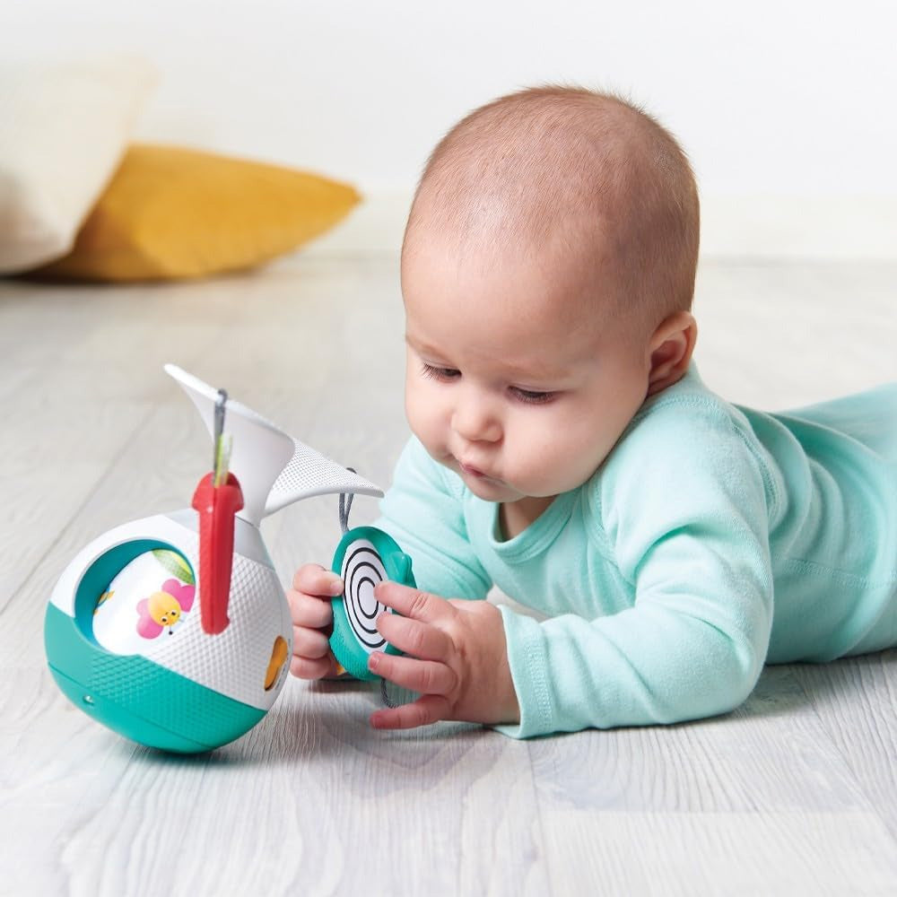 2-в-1 Музикална играчка TINY LOVE Tummy Time от серията Meadow Days, с 30 минути музика и визуално шоу, с универсална щипка за закачване на детската количка, 0м+