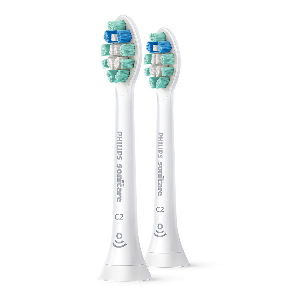 2 броя сменяема резервна глава C2 Optimal Plaque Defence, бяла, Philips Sonicare HX9022/10