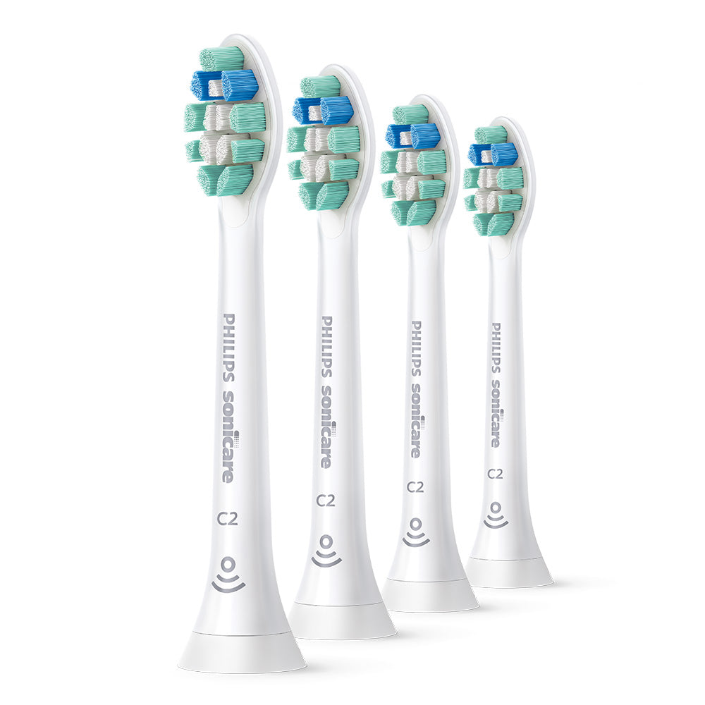 4 броя сменяема резервна глава C2 Optimal Plaque Defence, бяла, Philips Sonicare HX9022/10