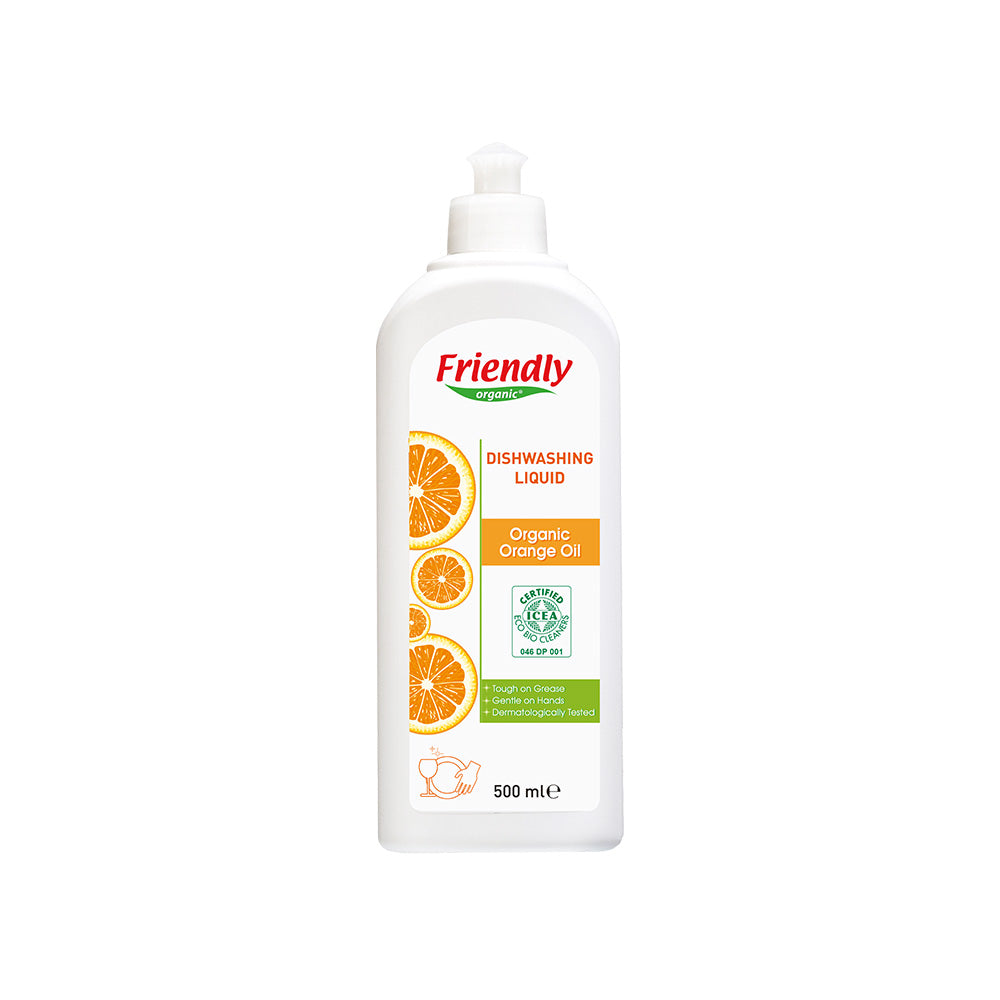 FRIENDLY ORGANIC Препарат за измиване на съдове с портокалово масло, 500мл FR0447