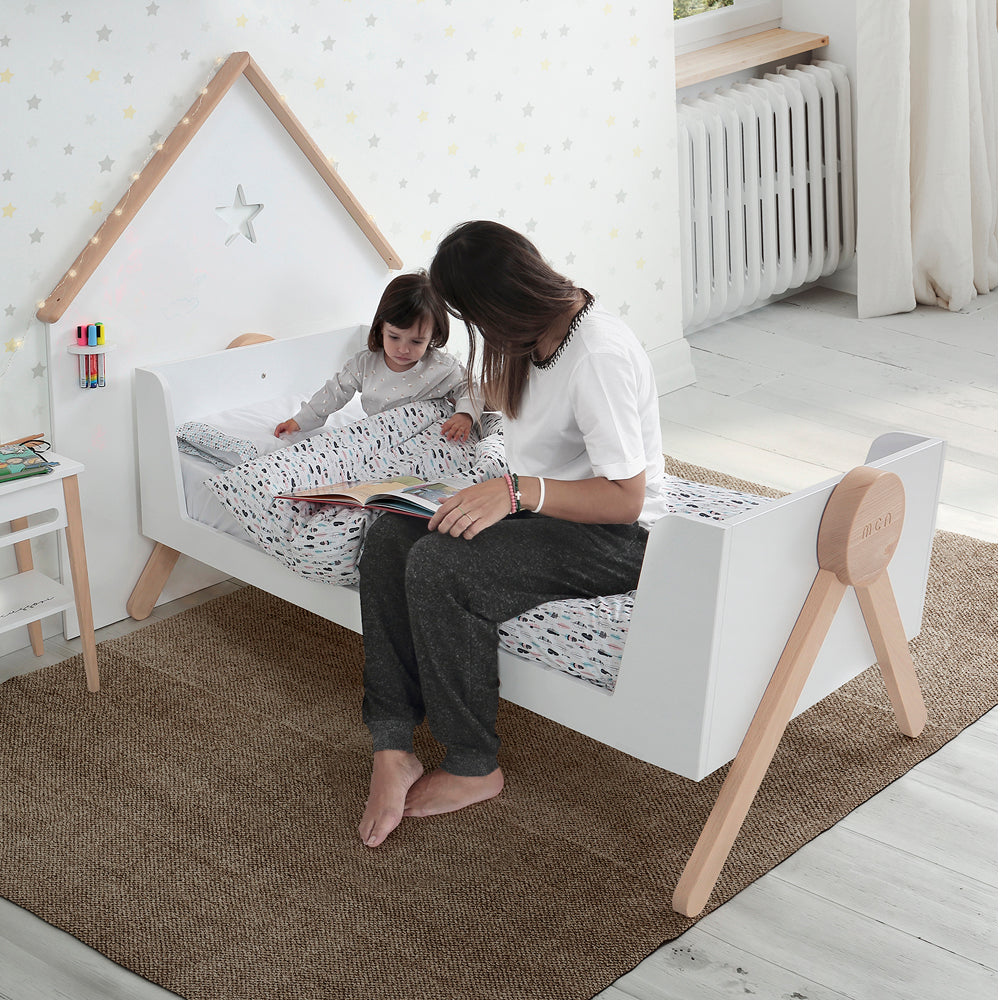 MICUNA Трансформиращо се детско легло BIG SWING COT, 70/140 см - white/scandinavian