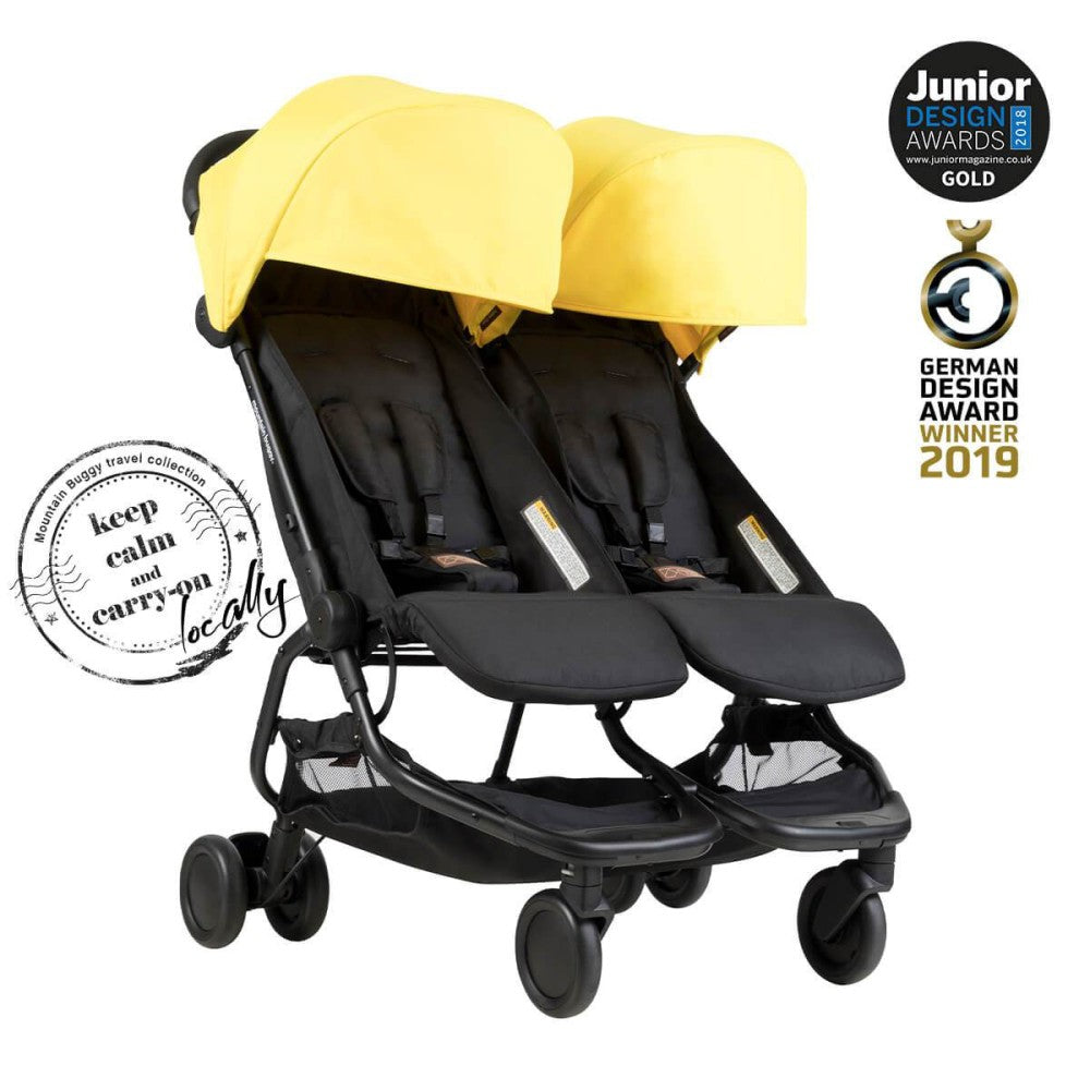 Mountain Buggy Количка за близнаци или породени деца Nano DUO Cyber (в жълто и черно)