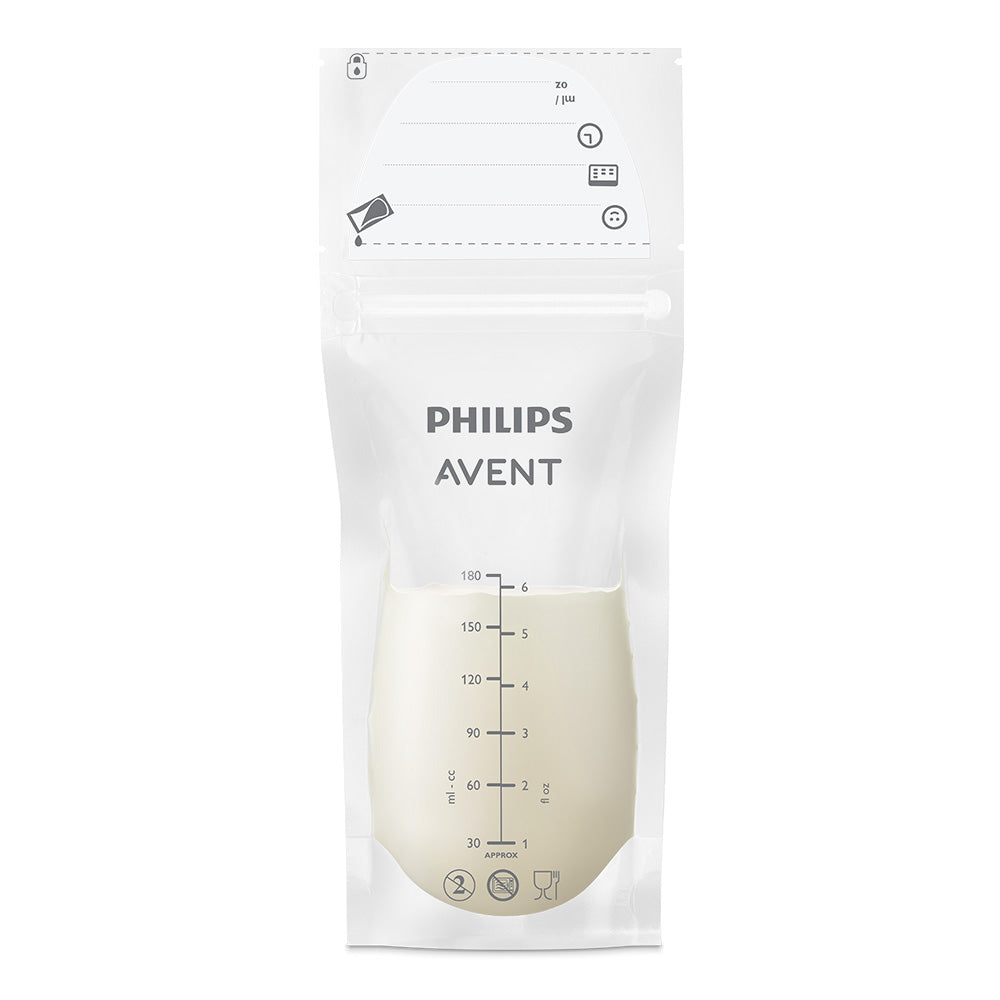 25 броя предварително стерилизирани торбички за съхранение на кърма Philips AVENT SCF603/25, за еднократна употреба в хладилник или фризер